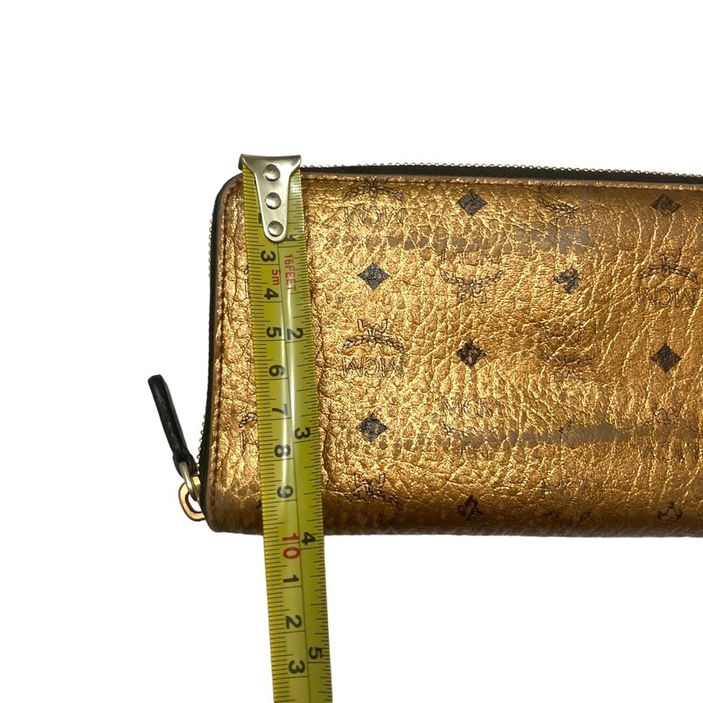 Mcm gold or copper leather zipper clutch wallet - Picture 6 of 11